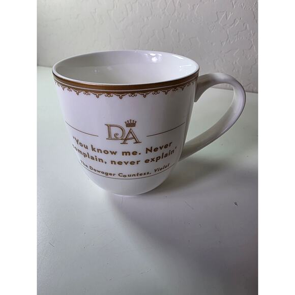WORLD MARKET Downton Abbey White Brown Gold 2015 Tea Coffee Mug - Picture 2 of 9